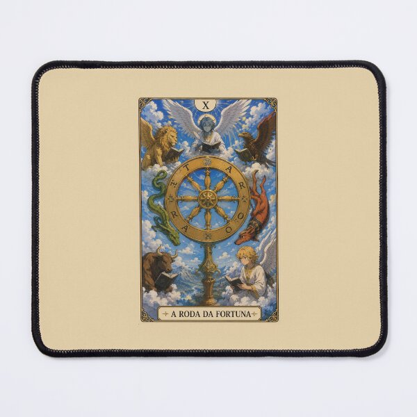 Item preview, Tarot card the wheel of fortune (a roda fortuna) in anime style designed and sold by ProjecTees.