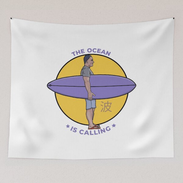 Item preview, The Ocean Is Calling Minimalist Retro Surf designed and sold by shopdiego.