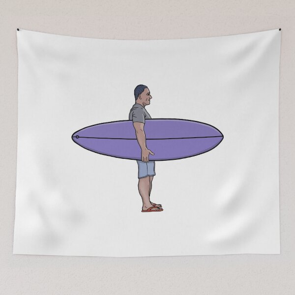 Item preview, Minimalist Surfer Holding Board Retro Surf Art designed and sold by shopdiego.