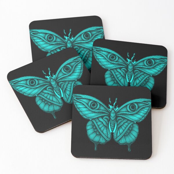 Item preview, Pastel Goth Mystical Moth Turquoise with Eyes designed and sold by Ideniquo.
