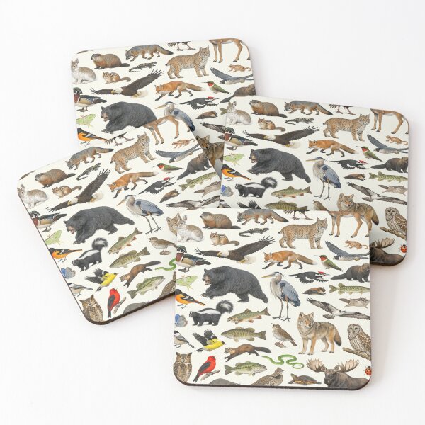 Item preview, Animals of New Hampshire Retro Style Identification Chart designed and sold by kakarikihill.