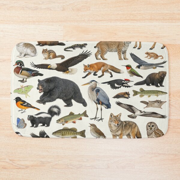 Item preview, Animals of New Hampshire Retro Style Identification Chart designed and sold by kakarikihill.
