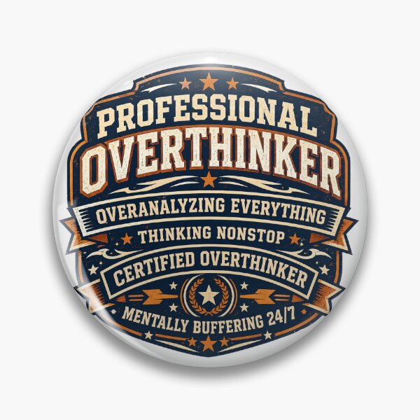 Item preview, Professional Overthinker Funny Overthinking Humor Retro Vintage T-Shirt designed and sold by Egyptian king ⭐⭐⭐⭐⭐.