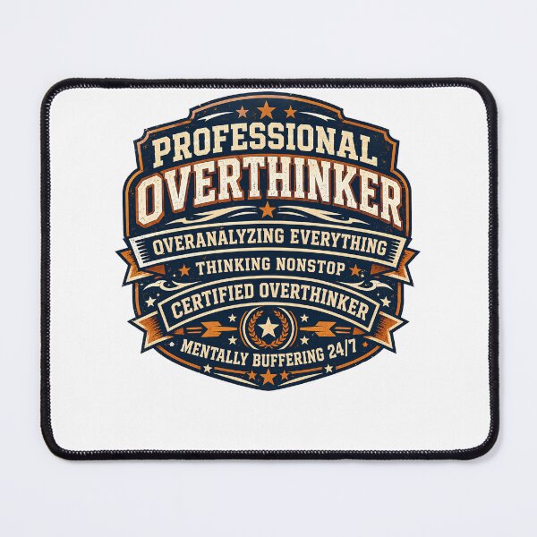 Item preview, Professional Overthinker Funny Overthinking Humor Retro Vintage T-Shirt designed and sold by Egyptian king ⭐⭐⭐⭐⭐.