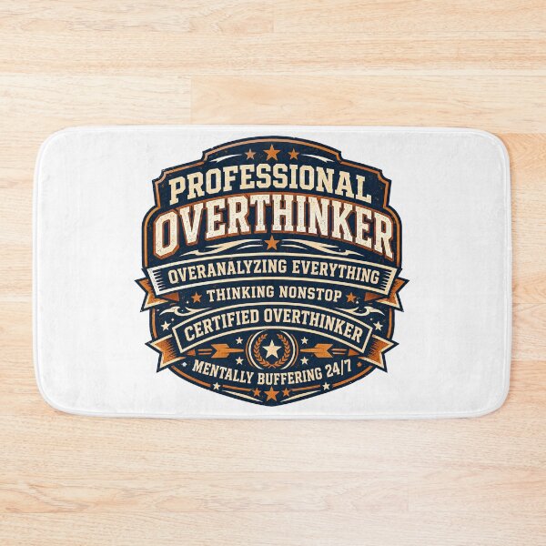 Item preview, Professional Overthinker Funny Overthinking Humor Retro Vintage T-Shirt designed and sold by Egyptian king ⭐⭐⭐⭐⭐.