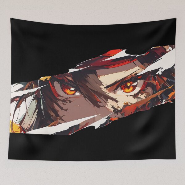 Item preview, Nobunaga Oda Fate Grand Order Fiery Eyes Ink Splatter Peeker designed and sold by PMartistStudio.