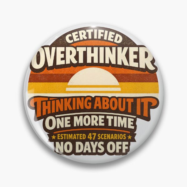 Item preview, Certified Overthinker Retro Sunset Funny Introvert Humor Shirt designed and sold by Egyptian king ⭐⭐⭐⭐⭐.