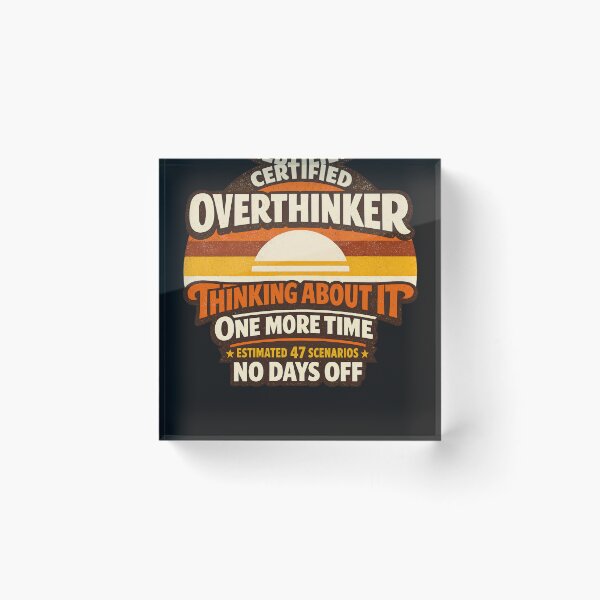 Item preview, Certified Overthinker Retro Sunset Funny Introvert Humor Shirt designed and sold by Egyptian king ⭐⭐⭐⭐⭐.