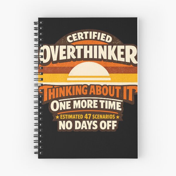 Item preview, Certified Overthinker Retro Sunset Funny Introvert Humor Shirt designed and sold by Egyptian king ⭐⭐⭐⭐⭐.