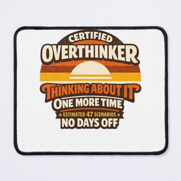 Item preview, Certified Overthinker Retro Sunset Funny Introvert Humor Shirt designed and sold by Egyptian king ⭐⭐⭐⭐⭐.