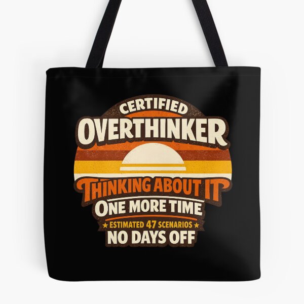 Item preview, Certified Overthinker Retro Sunset Funny Introvert Humor Shirt designed and sold by Egyptian king ⭐⭐⭐⭐⭐.