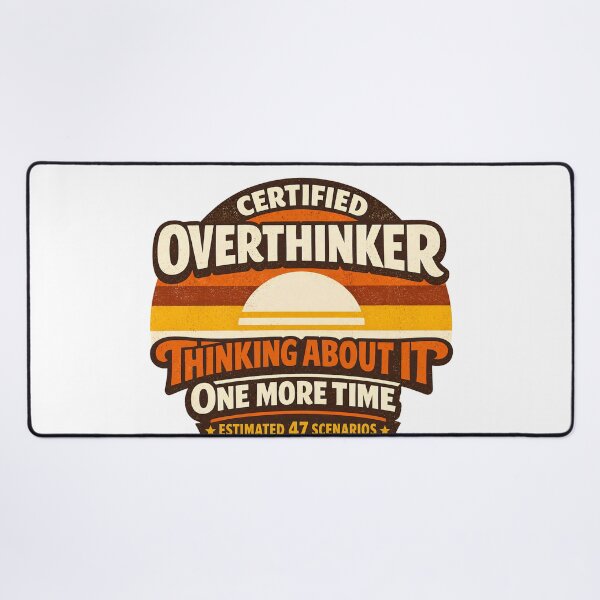 Item preview, Certified Overthinker Retro Sunset Funny Introvert Humor Shirt designed and sold by Egyptian king ⭐⭐⭐⭐⭐.