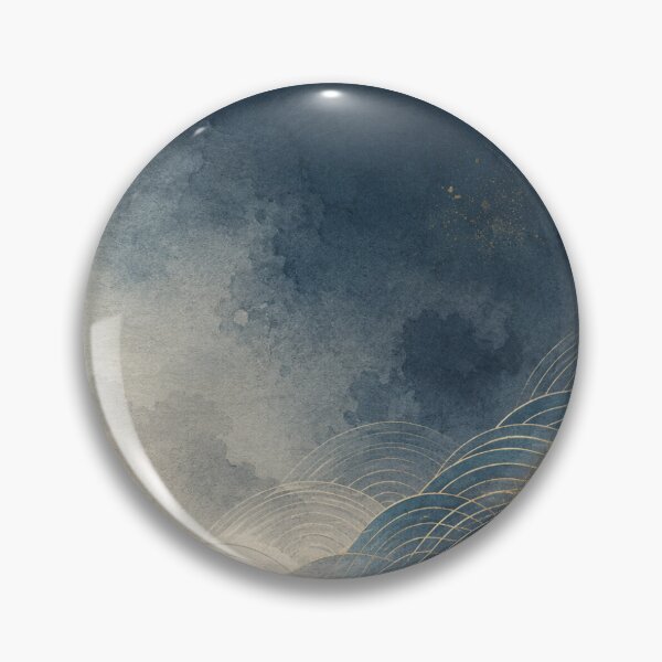 Item preview, Abstract Indigo Seigaiha Ripple Wall Art designed and sold by Yugen Veilshadow.