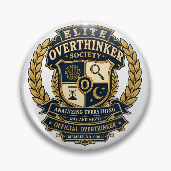 Item preview, Elite Overthinker Society Vintage University Style Humor T-Shirt designed and sold by Egyptian king ⭐⭐⭐⭐⭐.
