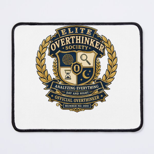 Item preview, Elite Overthinker Society Vintage University Style Humor T-Shirt designed and sold by Egyptian king ⭐⭐⭐⭐⭐.
