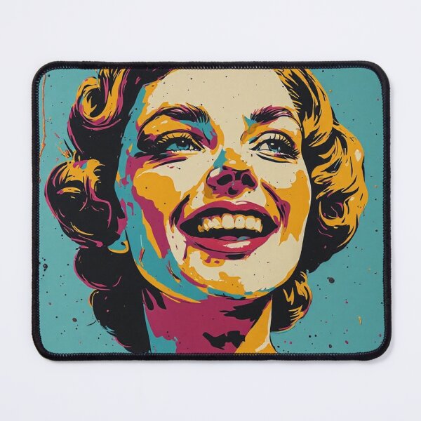 Item preview, Retro Smile - Vintage Pop Art Woman Portrait Print designed and sold by MdfkSyndicate.