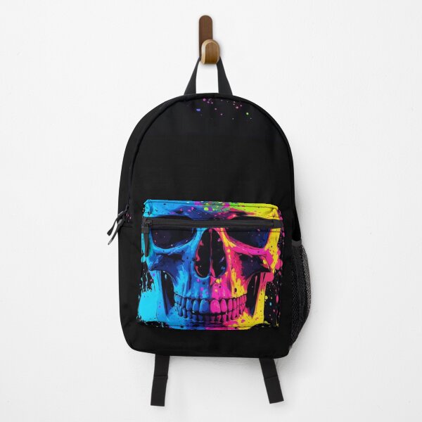 Item preview, Neon Skull Explosion - Colorful Splatter Art Print designed and sold by MdfkSyndicate.