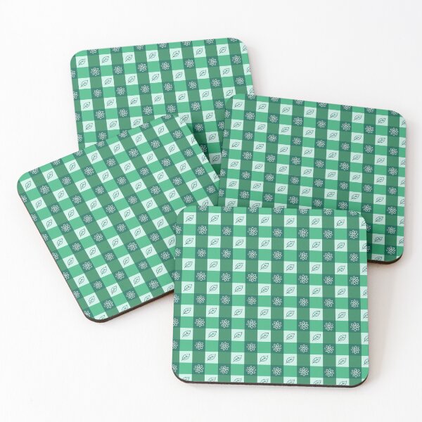 Item preview, Green Floral Checkerboard Seamless Pattern designed and sold by Happy Little Repeats.