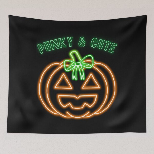 Item preview, Cute Neon Pumpkin Halloween Jack o Lantern - spooky neon designed and sold by VibranPalette.