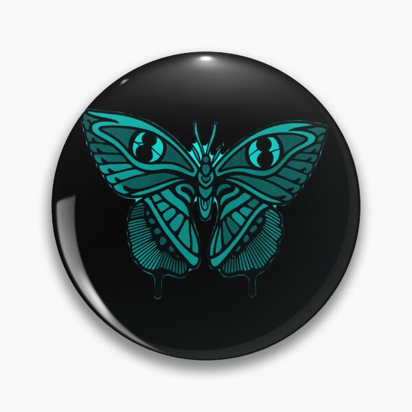 Item preview, Neo Traditional Tattoo Turquoise Darkwork Moth designed and sold by Ideniquo.