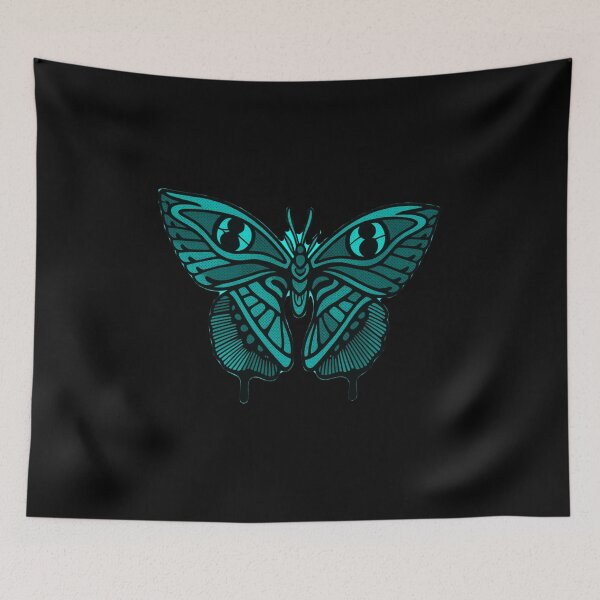 Item preview, Neo Traditional Tattoo Turquoise Darkwork Moth designed and sold by Ideniquo.