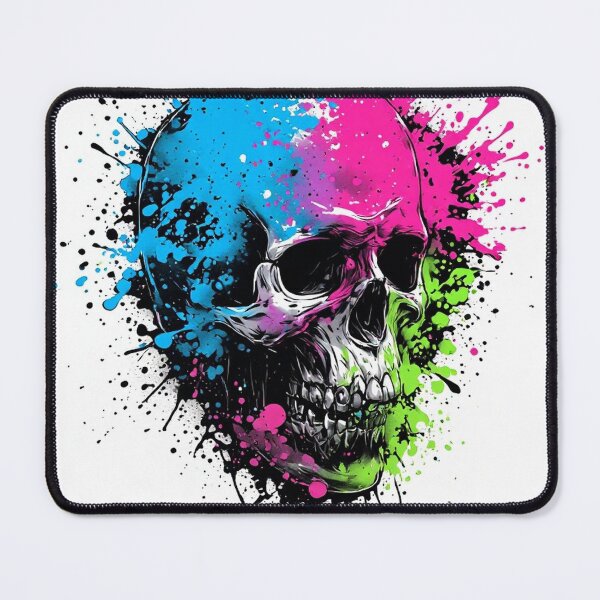 Item preview, Skull Splash - Neon Grunge Paint Art Print designed and sold by MdfkSyndicate.