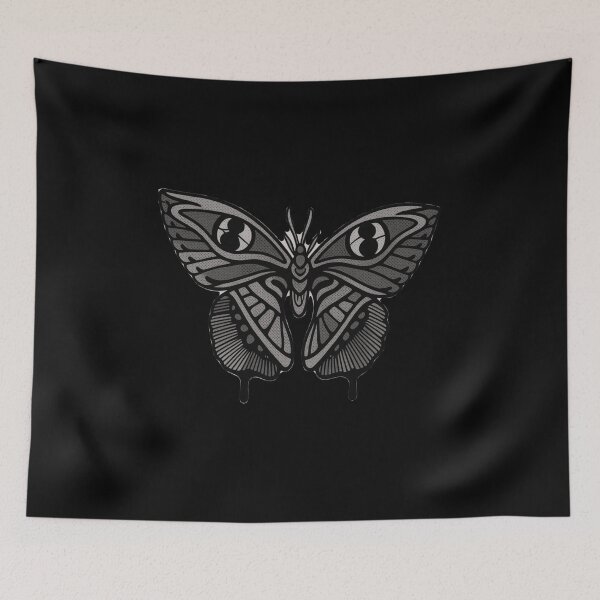 Item preview, Neo Traditional Tattoo Gray Darkwork Moth designed and sold by Ideniquo.