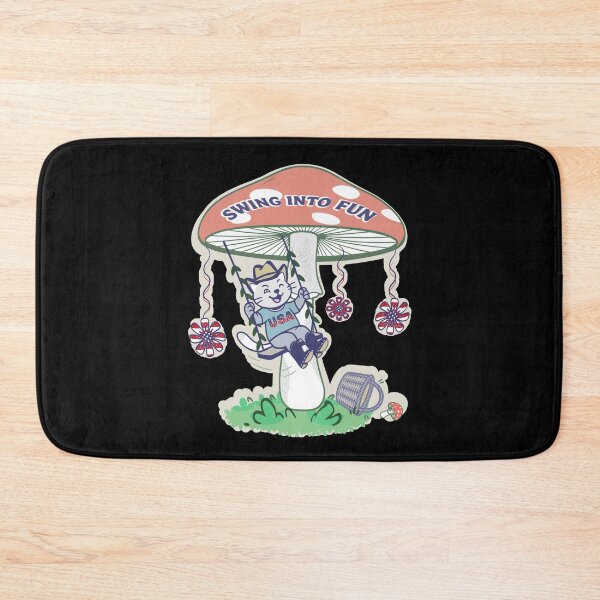 Item preview, USA Mushroom Swing Cat designed and sold by catnbloom.