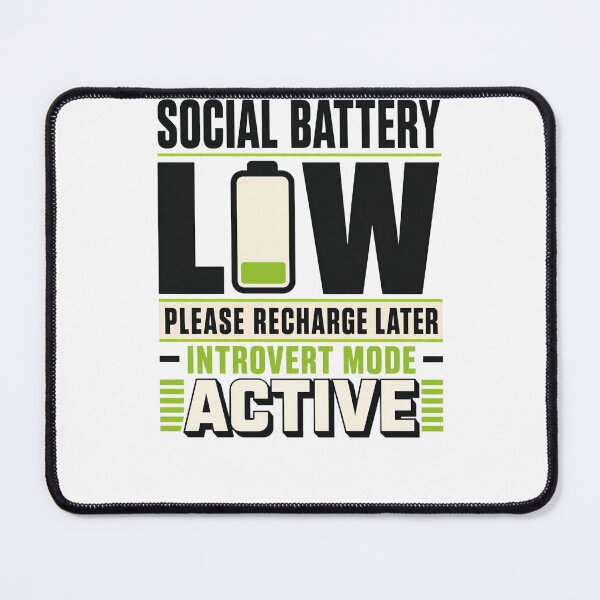 Item preview, Social Battery Low Funny Introvert Humor Minimalist T-Shirt designed and sold by Egyptian king ⭐⭐⭐⭐⭐.