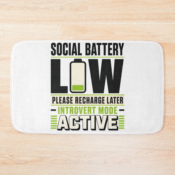 Item preview, Social Battery Low Funny Introvert Humor Minimalist T-Shirt designed and sold by Egyptian king ⭐⭐⭐⭐⭐.