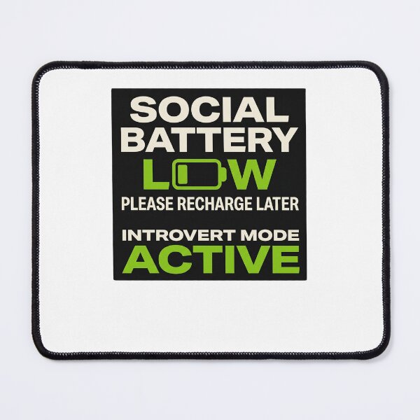 Item preview, Social Battery Low Funny Introvert Humor Minimalist T-Shirt designed and sold by Egyptian king ⭐⭐⭐⭐⭐.