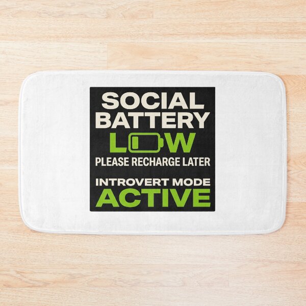 Item preview, Social Battery Low Funny Introvert Humor Minimalist T-Shirt designed and sold by Egyptian king ⭐⭐⭐⭐⭐.