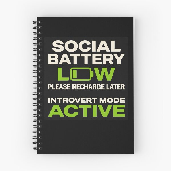 Item preview, Social Battery Low Funny Introvert Humor Minimalist T-Shirt designed and sold by Egyptian king ⭐⭐⭐⭐⭐.