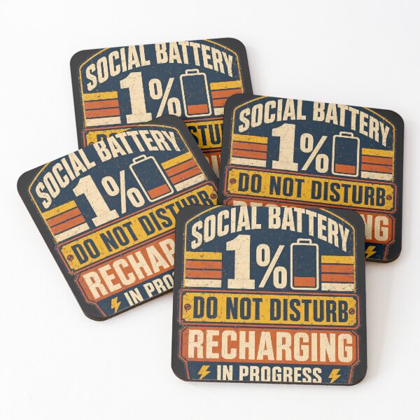 Item preview, Social Battery 1 Percent Funny Introvert Retro T-Shirt designed and sold by Egyptian king ⭐⭐⭐⭐⭐.
