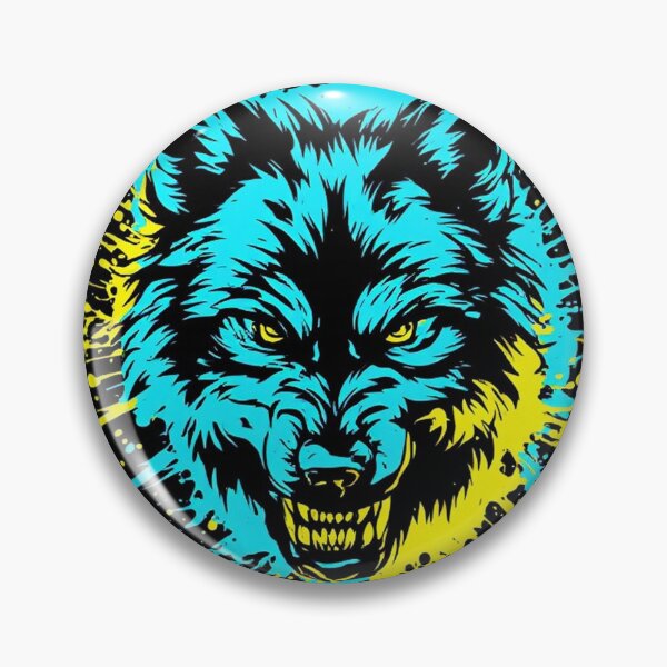 Item preview, Neon Wolf - Cyan Yellow Splatter Dark Art Print designed and sold by MdfkSyndicate.