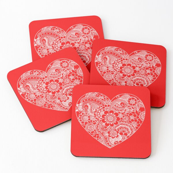 Item preview, Vertical Valentine Greeting Card Mehndi Red and White Design designed and sold by Mimsartprojects.