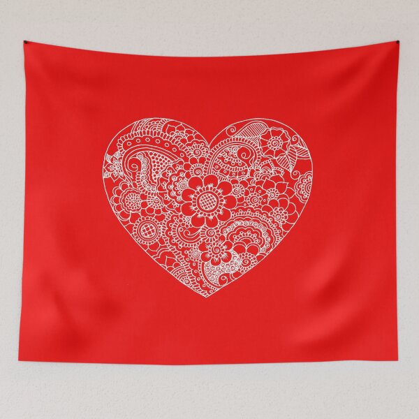 Item preview, Vertical Valentine Greeting Card Mehndi Red and White Design designed and sold by Mimsartprojects.