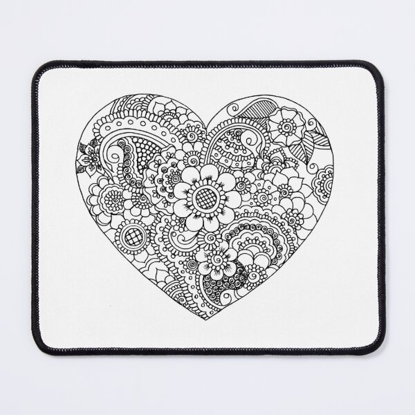 Item preview, Vertical Valentine Greeting Card Mehndi Black and White Design designed and sold by Mimsartprojects.