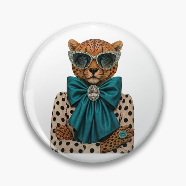 Item preview, Patina Blue Bow Leopard | Glam Polka Dot Fashion Animal | High Fashion Editorial Design designed and sold by TheBeesForYou.