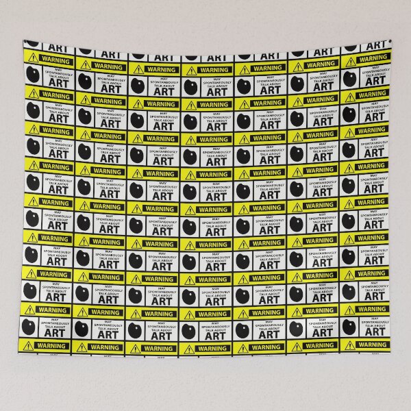 Item preview, Warning: May Spontaneously Talk About Art" Artist Humor designed and sold by MagpieSprings.