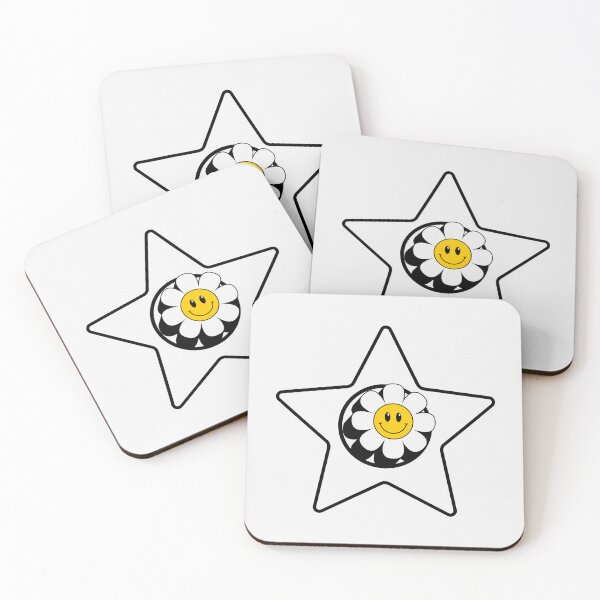 Item preview, Retro Smiling Flower Star Line Art designed and sold by NoraStudioArt.