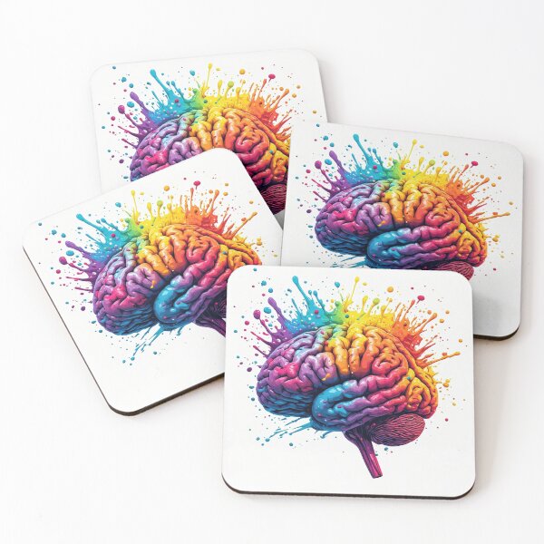 Artikelvorschau, Mind Explosion - Rainbow Brain Splatter Art Print entworfen und verkauft von MdfkSyndicate.