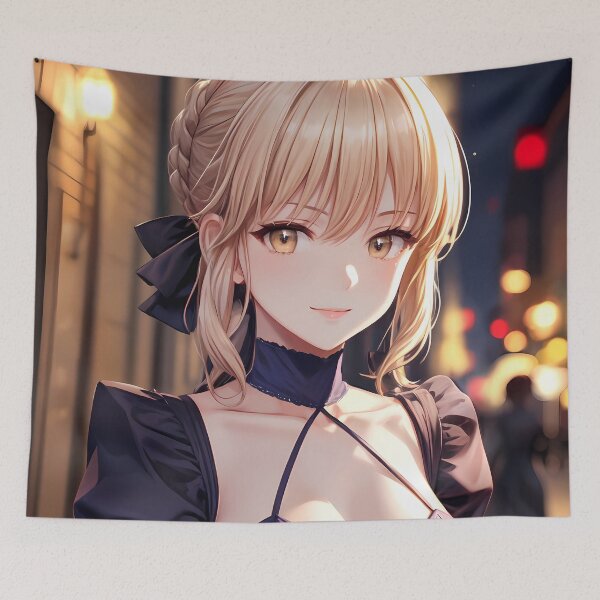 Item preview, Saber Alter Fate Stay Night Night Street Blue Elegance designed and sold by MicaheHaffner.