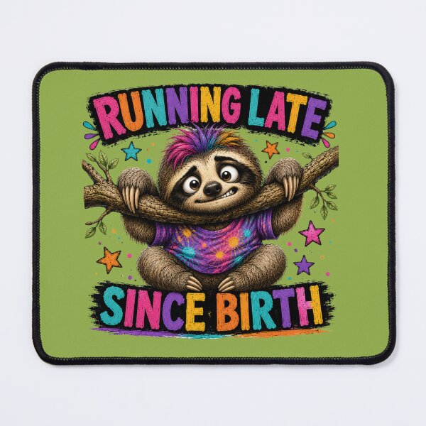 Item preview, Running Late Since Birth Funny Sloth Shirt Design designed and sold by HippyRikky.
