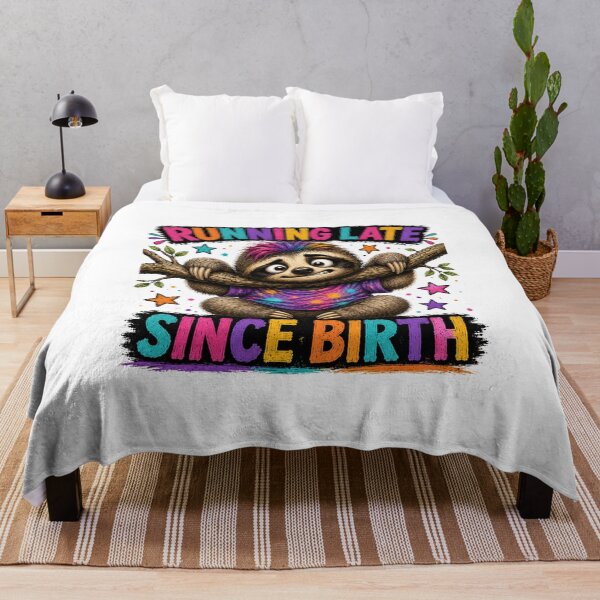 Artikelvorschau, Seit der Geburt immer zu spät dran – Lustiges Faultier-Shirt-Design entworfen und verkauft von HippyRikky.