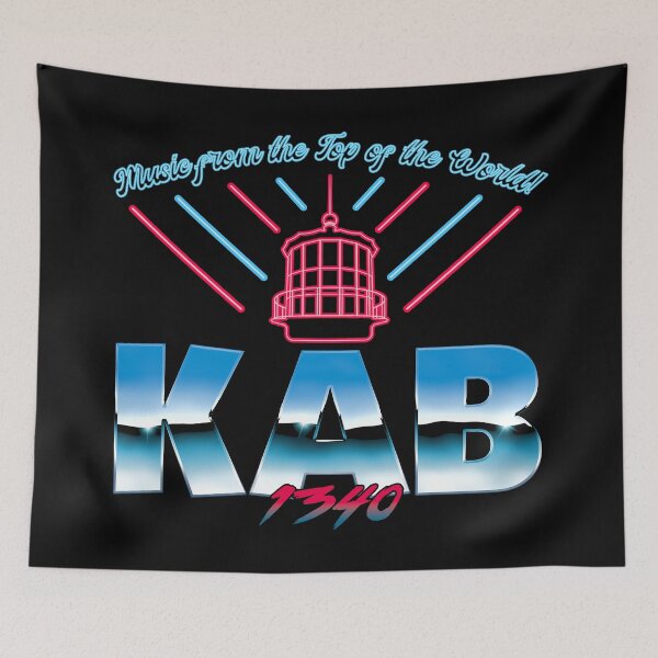 Item preview, The Fog KAB 1340 Radio Neon 80s Retrowave designed and sold by Power Up Prints.
