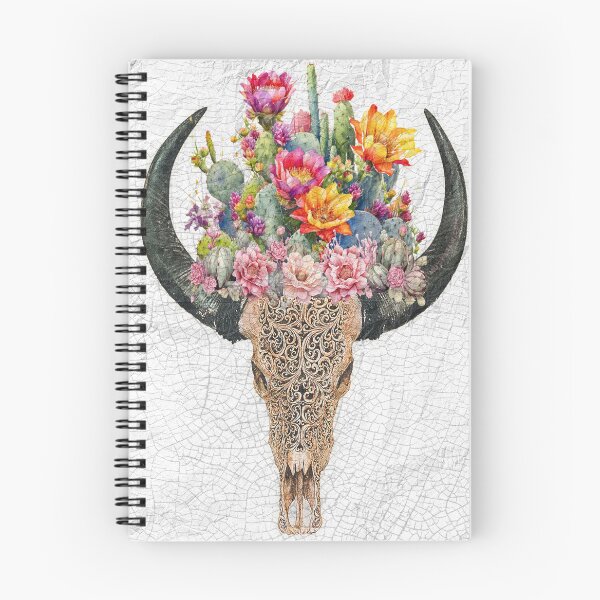 Item preview, Cactus Flower Longhorn Skull designed and sold by Nuttshaw Studios.