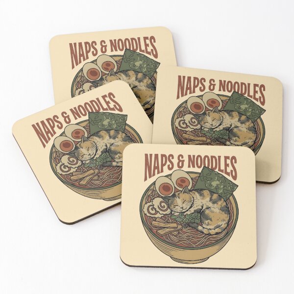 Item preview, Sleeping Cat Ramen Bowl - Naps & Noodles Japanese  designed and sold by LuloCreative.