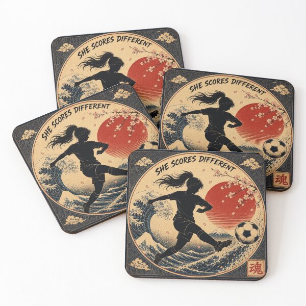 Item preview, She Scores Different Japanese Ukiyo-e Soccer Sticker/T-Shirt Art designed and sold by Locker39.