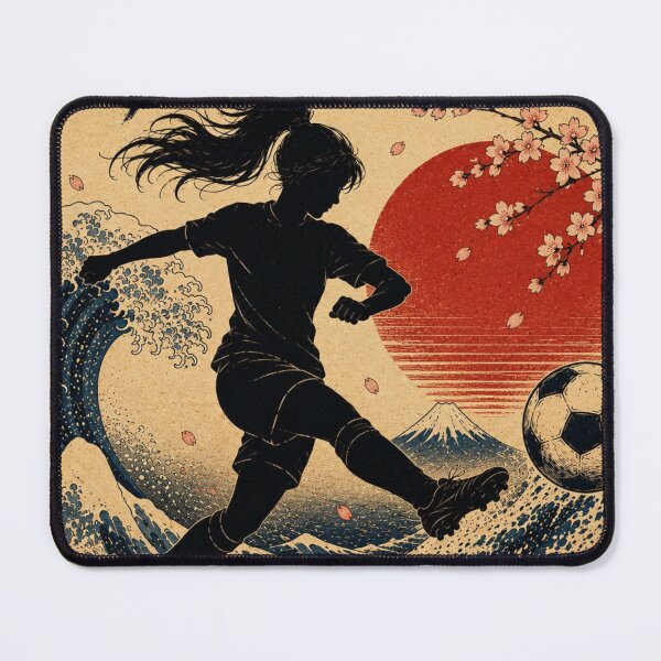 Item preview, She Scores Different Japanese Ukiyo-e Soccer Sticker/T-Shirt Art designed and sold by Locker39.